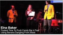Fastest Time To Push A Candy Bar Four Feet Using Banana Dangling From Waist