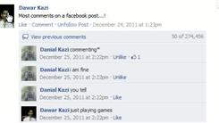 Longest Two-Person Comment Thread On A Facebook Status Update