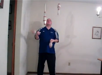Most Catches With Four Clubs Juggled In A Single Spin Pattern In 30 Seconds