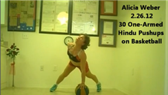 Most One-Armed Hindu Push-Ups On A Basketball