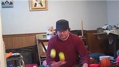 Most One-Handed Dribbles Of An American Football In 30 Seconds While Juggling Two Tennis Balls 
