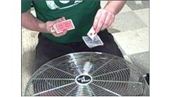 Most Consecutive Cap'n Crunch Triple Cuts While Spinning A Playing Card On A Playing Card Using A Fan In One Minute