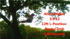 Fastest Time To Climb Arms Only Rope In L-Position