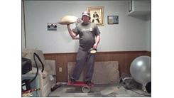 Most Consecutive Waffle Flips In A Skillet While Spinning A Pillow On A Rola Bola In 30 Seconds