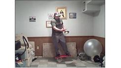Most Consecutive Waffle Flips In A Skillet While Bouncing A Table Tennis Ball On A Rola Bola In One Minute