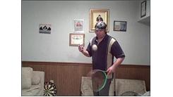 Most Consecutive Bounces Of A Baseball On Alternate Sides Of A Tennis Racket While Spinning A Toothbrush In The Other Hand