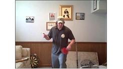 Most Consecutive Baseball Bounces On Alternate Sides Of A Table Tennis Paddle While Spinning A Toothbrush On One Finger