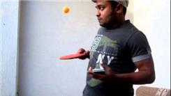 Fastest Three-Packet Thumb Card Cut While Bouncing A Table Tennis Ball On A Table Tennis Paddle