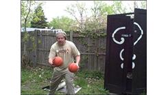 Most Table Tennis Ball Bounces Back And Forth Between Two Mini Basketballs