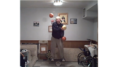 Most Consecutive Mills Mess Patterns While Juggling Three Exercise Balls While On A Rola Bola