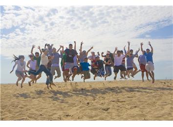 Most People Photographed In Mid-Air In A Single Photograph
