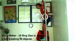 Most Consecutive Ring Dips In One Minute With 40% Of Body Weight Held Between Legs