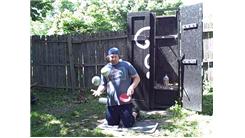 Most Consecutive Golf Ball Bounces On Alternating Sides Of A Paddle While Juggling Two Five-Inch Balls While Kneeling