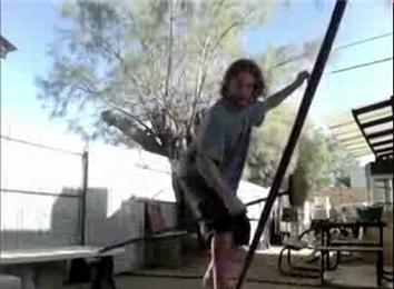 Most Bounces Of A Broomstick On A Slackline