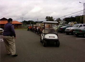 Longest Office Chair Daisy Chain Pulled By A Golf Cart