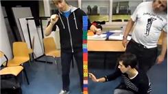 Tallest Tower Of Solved Rubik's Cubes