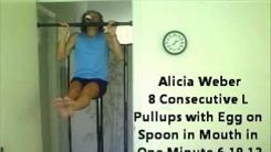 Most Egg-On-Spoon-In-Mouth L Pull-Ups In One Minute