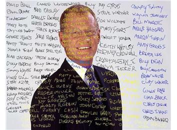 Most Country Music Artists\' Names Painted Over An Image Of David Letterman