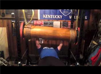 Most Reps Bench Pressing A 305-Pound Wooden Log