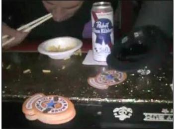 Fastest Time To Drink A Pint Of Soda Water, Consume A Bowl Of Macaroni And Cheese With Chopsticks, Eat And Read A Fortune Cookie And Take A Shot Of Peach Schnapps