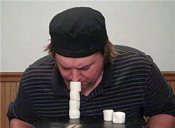 Tallest Marshmallow Tower Stacked Using Mouth