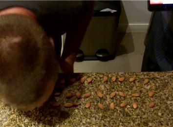 Most  Almonds Hoovered Into A Cup In 30 Seconds