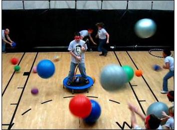 Most Times To Hit A Blindfolded IT Guy With Bouncy Rubber Balls In 30 Seconds