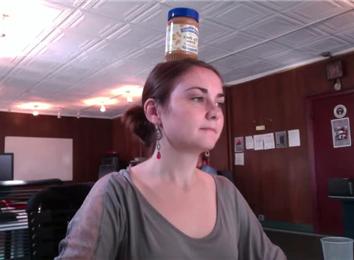 Longest Time Balancing A Jar Of Peanut Butter & Co. Peanut Butter On Head