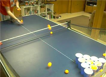Most Table Tennis Balls Bounced Into Cups In One Minute