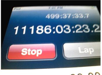 Most Hours Logged On An iPod Stopwatch