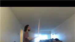 Most Times To Flip A Roll Of Wrapping Paper Balanced On Back Of Hand