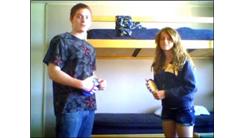 Fastest Time For Red-Headed Siblings To Eat Two Packs Of Smarties While Playing Velcro Catch