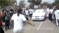 Heaviest Vehicle Pulled With Beard While Wearing Roller Skates