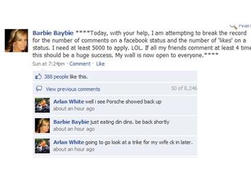 Longest Comment Thread On A Facebook Status Update