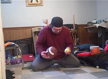 Most Consecutive Times to Dribble an American Football Alternating Hands While Tossing a Tennis Ball Back & Forth Alternating Hands in 30 Seconds