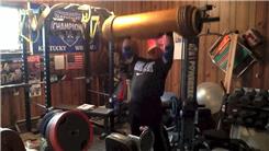 Most Overhead Presses Using A 185-Pound Wooden Log