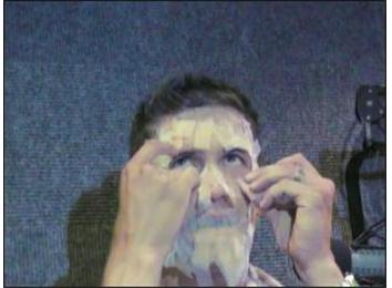 Most Pieces Of Tape Taped To Face At Once