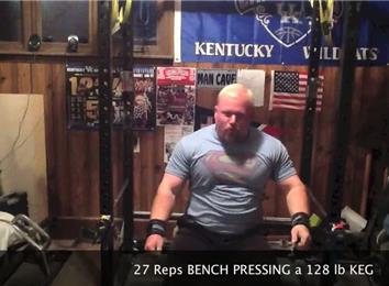 Most Reps Bench Pressing A 128-Pound Keg