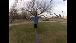 Most Times Walking Backwards Across A Slackline