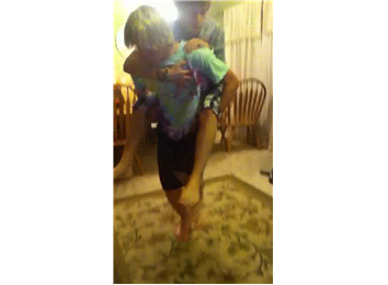 Most Hopscotch Hops In 30 Seconds While Piggybacking An Adult
