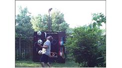 Most Consecutive Catches Juggling Three Soccer Balls While Balancing A Broom On Forehead