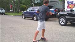 Most Consecutive Football Catches While Riding On A Ripstick 