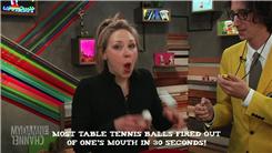 Most Table Tennis Balls Fired Out Of One's Mouth In 30 Seconds