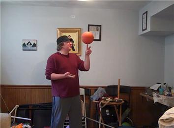 Most Charlier Cuts On One Hand While Spinning A Mini Basketball On Other Hand