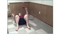 Most Consecutive Table Tennis Ball Bounces On Alternate Sides Of Paddle While Lying Down