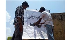 Largest "Mahakavi Subramania Bharathiyar" Portrait Made Out Of Cassette Tape Reel
