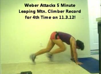 Most Leaping Mountain Climbers In Five Minutes