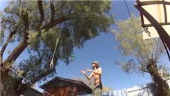 Most Frisbee Toss Clap Catches While Standing On A Slackline