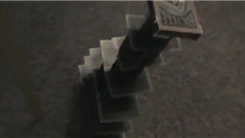 Tallest Single-Deck Card Tower Supported On One Card Box 
