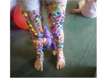 Most Colorful Objects Glued To Body